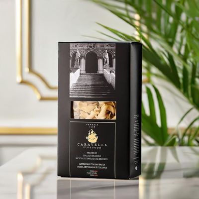 CARAVELLA FINE FOOD - Pack x 6 (3 kg) - Italian Riccioli dried pasta 500 gr - Exclusive Venice collection - 100% Italian artisan bronze-drawn pasta - durum wheat - Premium quality (500 g x 6 (3 kg))