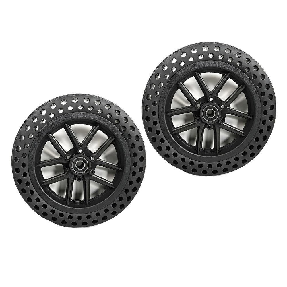 1 Pair of 10inch Power Wheelchair Front Wheels, 101.50 Solid Tires, Wheelchair Wheels, Bearing: 12mm, Wheelchair Walker Replacement Parts