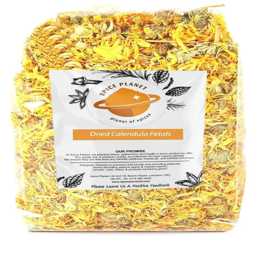 Calendula Petals | Dried Marigold Petals Loose Premium Quality by Spice Planet Free UK P&P 25g-1.9kg (50 Grams)