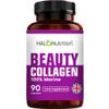 100% Pure Marine Collagen Capsules - 90 Capsules (Not Collagen Powder/Collagen Tablets) -3 Months Supply - Collagen Supplements for Women & Men - Type 1 Hydrolysed Collagen Peptides,by HALO Nutrition view 1
