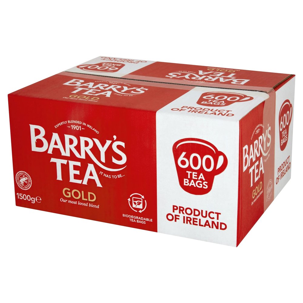 Barry Tea Gold Blend - 600 Biodegradable Black Tea Bags - Premium Irish Tea, Rich Flavor, Eco-Friendly Packaging, Perfect for Daily Brewing, Sustainably Sourced Tea for Quality and Taste
