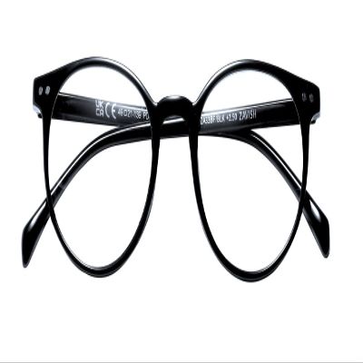 Reading Glasses Round Designer Black Frame Spring Hinges Mens Womens & Case +2.00 | ZA33R