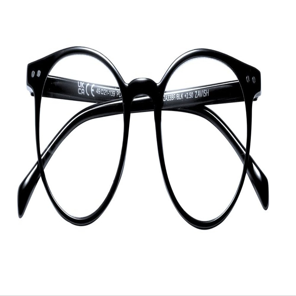 Reading Glasses Round Designer Black Frame Spring Hinges Mens Womens & Case +2.00 | ZA33R