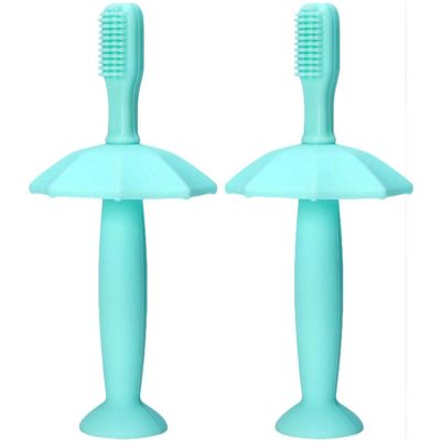 QWPYDXN Oral Care Soft Silicone Toothbrush, Manual Toothbrush with 1 Replaceable Brush Head, Portable Toddler Toothbrushes Ages 1-3 Portable