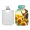 Bear Sunflower Happy Mother's Day Hot Water Bottle with Velvet Cover Hot Water Bag for Neck and Shoulder Pain Relief, 1L view 2