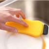Silicone dish sponge, multifunctional dish brush, scrub brush, kitchen cleaning tool, scraper for easy cleaning and washing dishes view 3