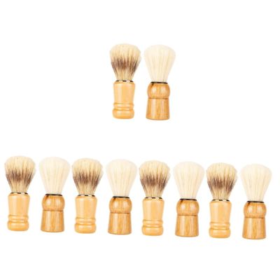 Gogogmee 5sets Men Shaving Brush Wooden Handle Shave Brush Beard and Tool Stylish Present for Dad 2pcs*5