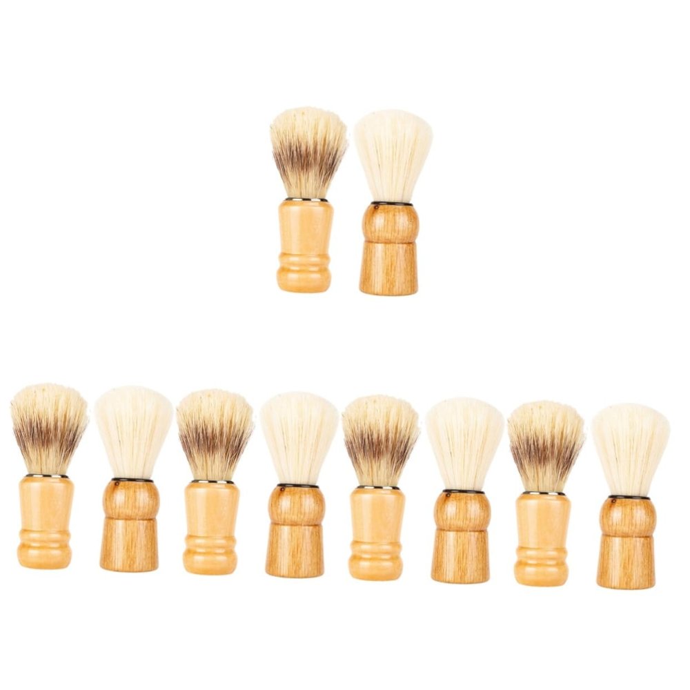 Gogogmee 5sets Men Shaving Brush Wooden Handle Shave Brush Beard and Tool Stylish Present for Dad 2pcs*5