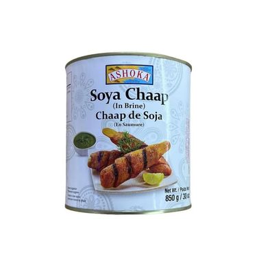 Ashoka Soya Chaap in Brine - Ready-to-Cook Indian Soya Protein, 850g - Versatile, Nutritious, and Convenient (Pack of 1)
