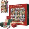 Happy Christmas Cats Advent Calendar Jigsaw Puzzle,Puzzle Advent Calendar 2024,Christmas Puzzle for Adults 1000 Pieces,Christmas Countdown Calendar 24 Days Jigsaw Puzzles,Gifts for Adults and Kids(Dog view 1