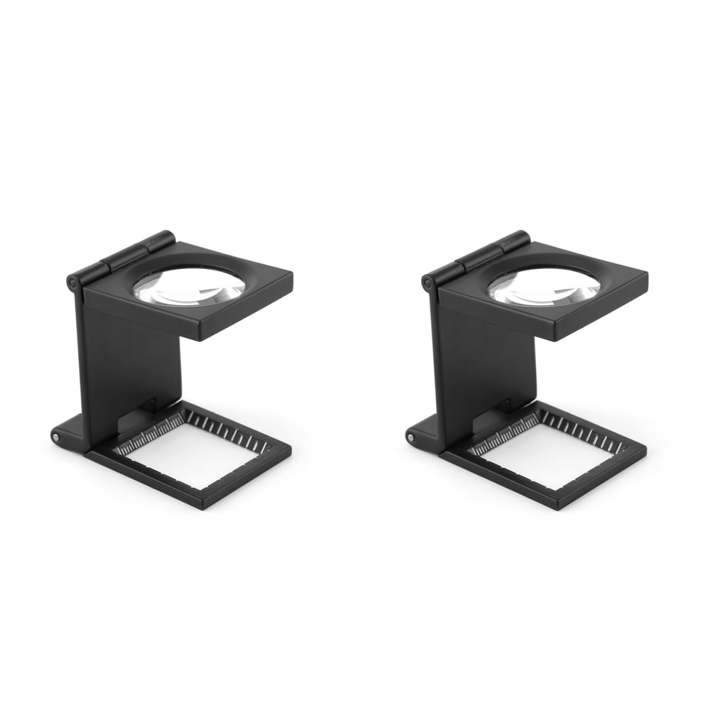 10x28mm 10X Magnifier Three Folding Magnifying Glass Optical Loupe with Scale for Watch Jeweler Reading