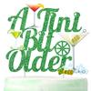 Baby Shower Decoration - Green Glitter Martini Cake Topper & Pick - Tini Bar Party Cake Decoration for Bachelorette Party Supplies view 1