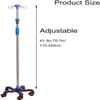 Infusion Portable IV Pole with 5 Wheels & 4 Hooks Medical Rolling IV Fluid Bag Stand Stainless Steel Adjustable Height for Home IV Therapy Care IV Drip Stand view 2