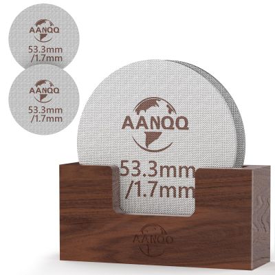 AANQQ 2 Packs 53.3mm Puck Screen with Stand: Espresso Puck Screen for 54mm Portafilter Basket - 316L Metal Contact Shower Screen 1.7mm Thickness 150m for Espresso Machine Espresso Filter Screen