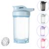 HUIQIHANG Protein Shaker Bottle 500ml with Stainless Steel Mixing Ball, BPA- and DEHP- free, Leakproof Flip On Lid, Temperature Safe, Dishwasher Safe Perfect for Mixing Powdered Shakes - (Blue) view 1