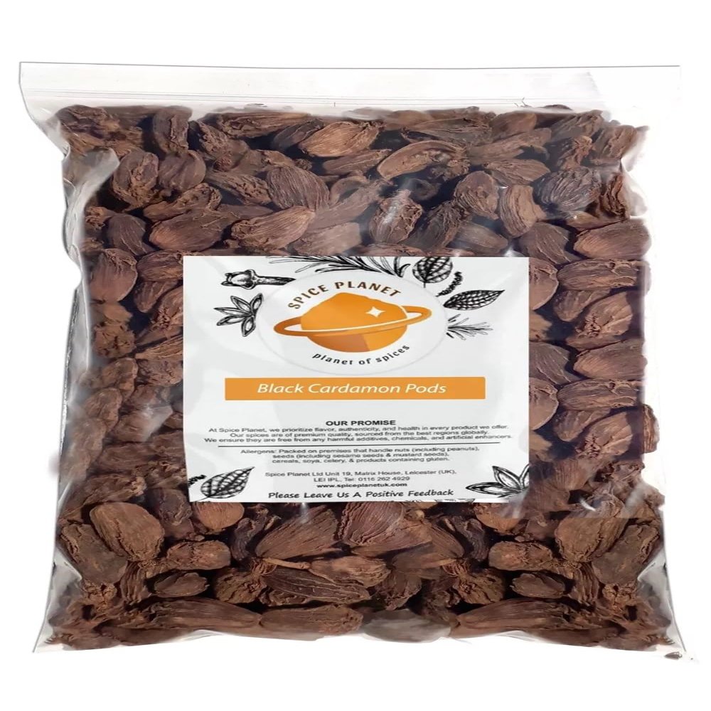 Black | Brown Cardamon | Cardamom Pods | Badi Elaichi Whole Dried Premium Quality by Spice Planet 25g-1.9kg (1900 Grams)