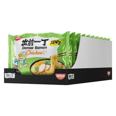 NISSIN Ramen Chicken Flavoured Instant Noodles, 100g (Pack of 10)