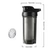 HUIQIHANG Protein Shaker Bottle 500ml with Stainless Steel Mixing Ball, BPA- and DEHP- free, Leakproof Flip On Lid, Temperature Safe, Dishwasher Safe Perfect for Mixing Powdered Shakes - (Black) view 2