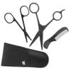BELLIFFY Beard Scissors and Mustache Trimming Scissors Set 4pcs Stainless Steel Grooming Kit with Comb and Storage Bag for Men Home and Barbershop Use view 1