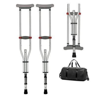LKYLGYU Elderly Crutches Adult Armpit Crutches Folding With Shock-absorbing Aluminum Buttons Adjustable Height Canes Standing Canes