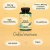 Vegavero Vegan Choline Bitartrate Capsules 1400 mg | 120 Capsules | Liver Supplements | Pregnancy Supplements | NO Additives view 3