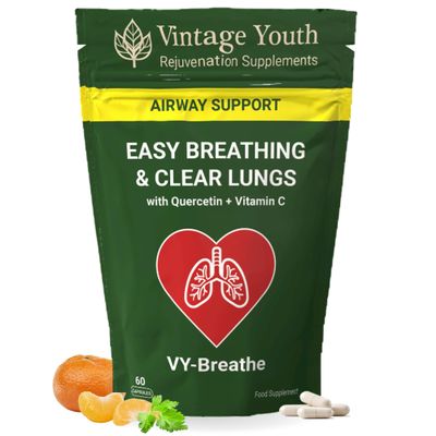 VY-Breathe  Respiratory Support Supplement | Promotes Easy Breathing, Clear Airways & Lung Health | Supports Allergy Relief & Overall Respiratory Wellness