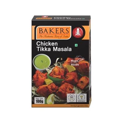 Bakers Chicken Tikka Masala Mix, Indian Spice Powder, Authentic Flavorful Blend for Delicious Chicken Tikka - 100g (Pack Of 3)