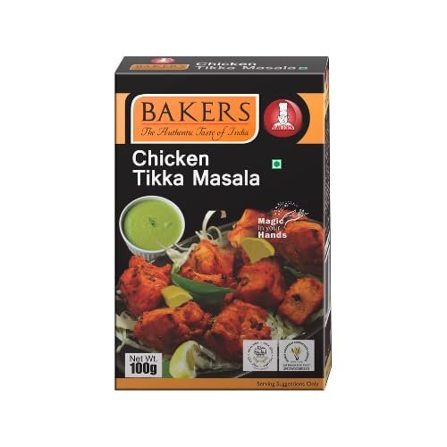 Bakers Chicken Tikka Masala Mix, Indian Spice Powder, Authentic Flavorful Blend for Delicious Chicken Tikka - 100g (Pack Of 3)