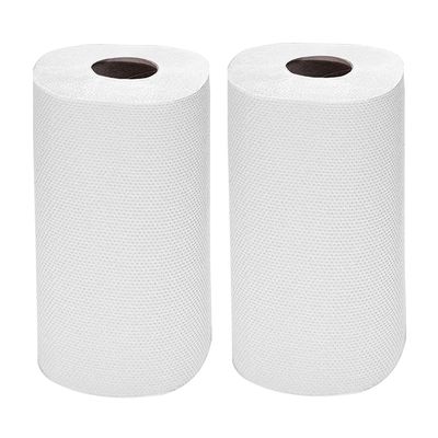 Pack of 2-2-Ply Kitchen Tissue Rolls Super Absorbent Centrefeed Paper Towels with Embossed Design for Spills, Dusting & Splashes | Easy Tear Hand Towels
