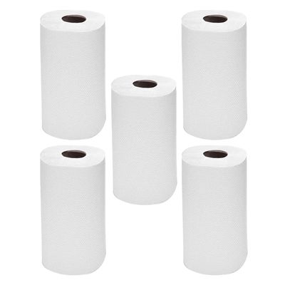 Pack of 5 Premium Kitchen Paper Towels  2-Ply White Centrefeed Rolls with Embossed Design | Strong, Super Absorbent Hand Towels for Spills, Wiping & Kitchen Cleaning