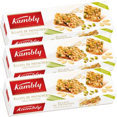 Kambly clats de Pistaches 3x80g (8.46 Oz) - Fine Pastry with Caramelized Pistachios and Almonds - Made in Germany