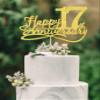 Happy 17th Anniversary Cake Toppers - 17th Wedding Anniversary Decorations, 17th anniversary cake topper, 17th Anniversary Party Decorations seventeen view 1