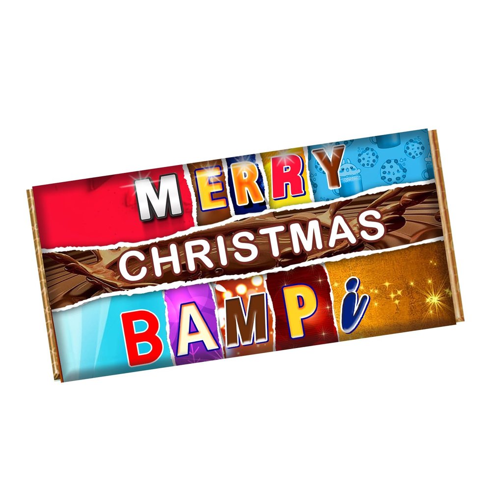 Merry Christmas Bampi Chocolate Bar Wrapper Novelty Gift For Grandad on Christmas CH-9421 (without chocolate bar (wrapper only))