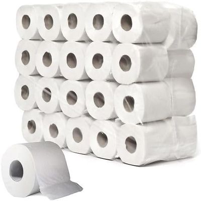 Jumbo Toilet Tissue Rolls 2 Ply Quilted Pure Paper Super Maxx (24 Rolls)