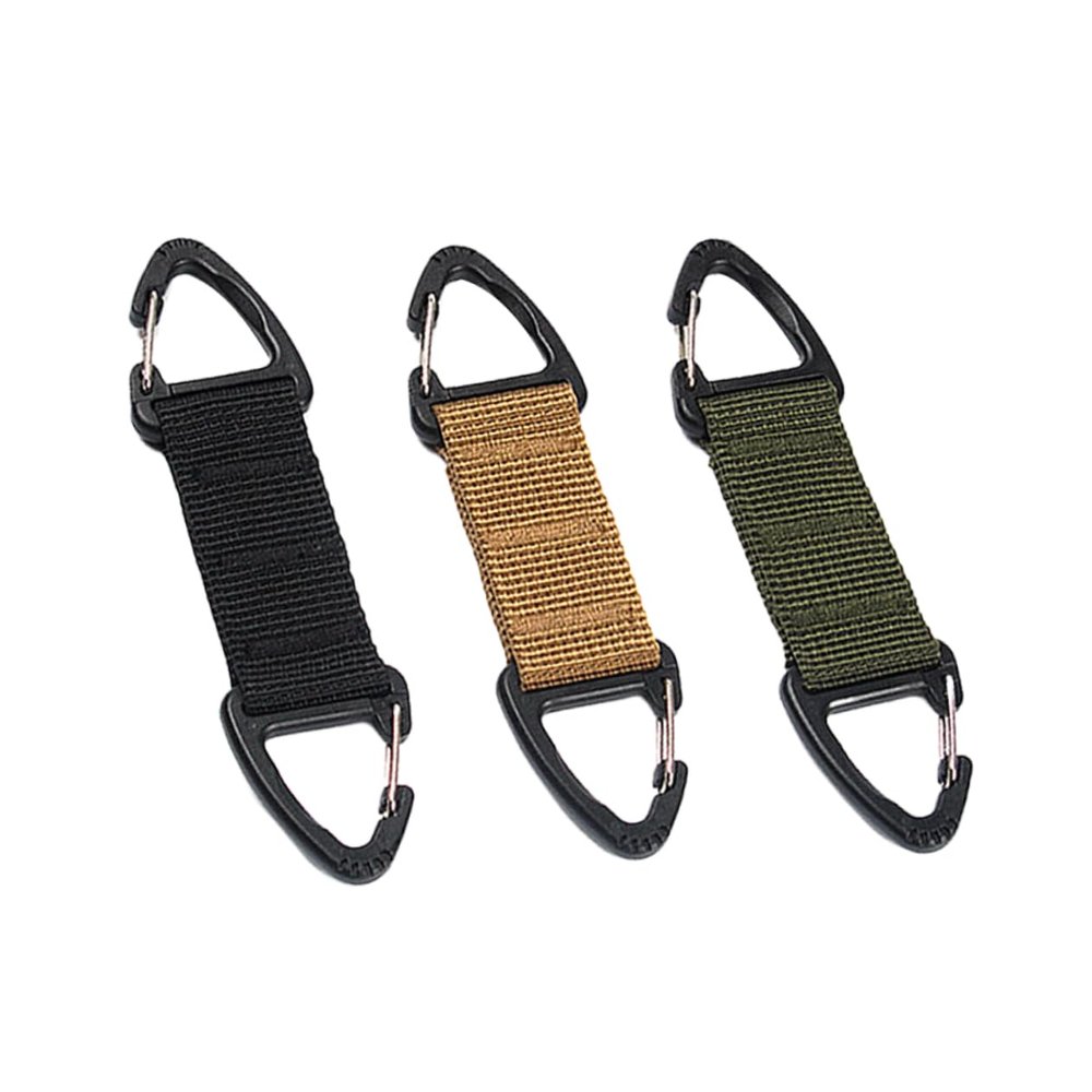 PLAFOPE Mask Buckle and Backpack Buckle 3pcs Nylon Strap Ear Hook Anti-Slip Mask Hanging Hook for Outdoor Travel and Daily Use, Adjustable Black Green Khaki
