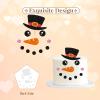 Snowman Topper, Winter Birthday Decor, Black&Red Glitter Snowman Carrot Nose Dessert Set, Christmas Cake Decoration, Holiday Party Supplies view 3