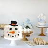 Snowman Topper, Winter Birthday Decor, Black&Red Glitter Snowman Carrot Nose Dessert Set, Christmas Cake Decoration, Holiday Party Supplies view 4