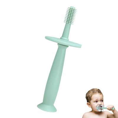 Stronrive Training Toothbrush - 360Baby Toothbrush with Suction Base | Silicone Toothbrush Teethers for Babies Teething Toys for Babies 6-12 Months