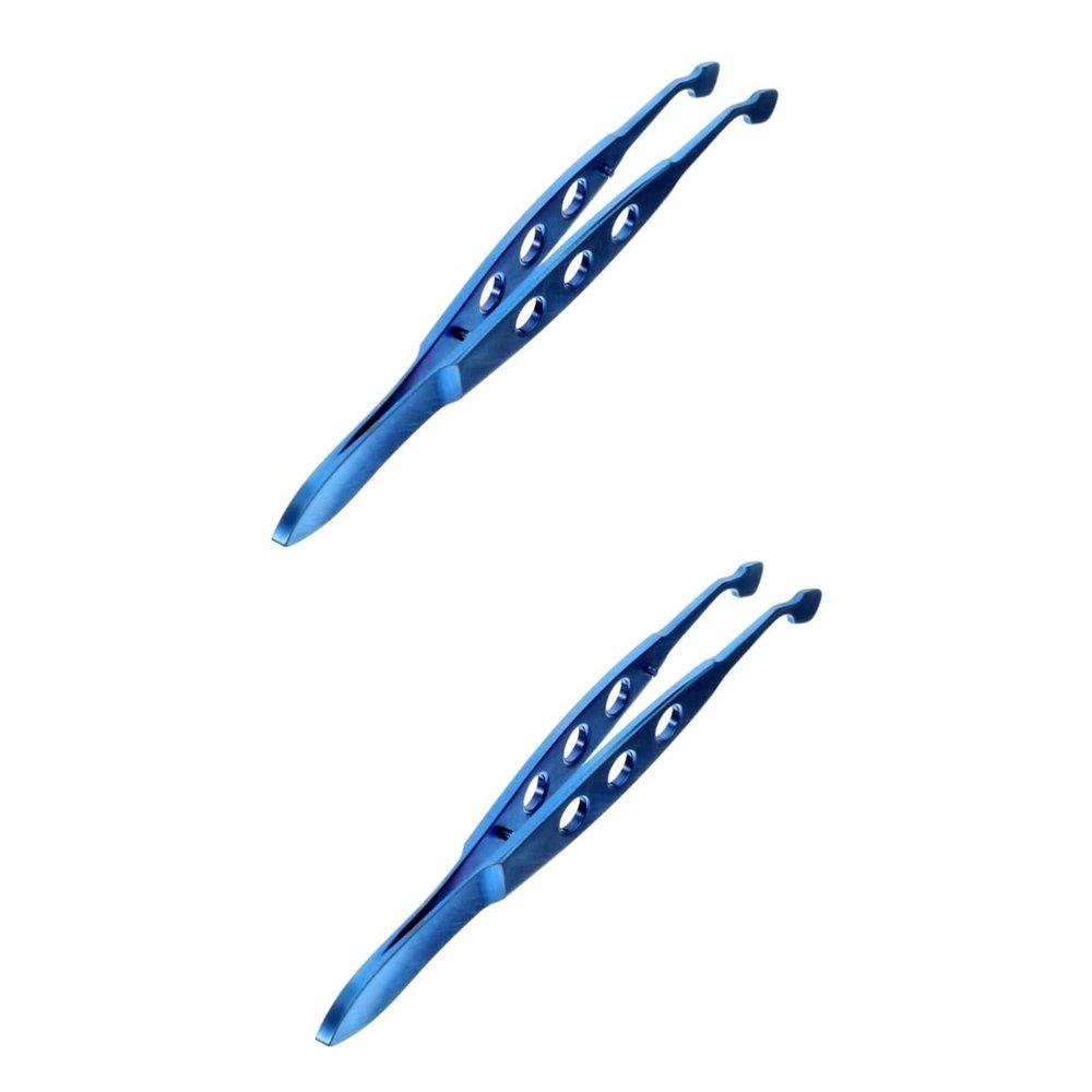 Baluue 2pcs Metal Eyelid Tweezers for Women Beauty Tool for Skin Care Meibomian Gland Forceps Eyelid Tweezers for Women Grooming
