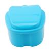 Flybloom Denture Bath Box False Teeth Storage Box Mini Travel Denture Cup Case With Strainer(Light Blue) view 3