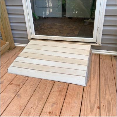 Threshold Ramp, 5/6/7/8/10 inch Rise Wood Threshold Ramp for Doorways, Wheelchairs Walkers Car Motorcycle Entry Transition Ramp, Heavy Duty Mobility Anti-Skid Curb Ramp(50x45x18cm/19.7x17.7x7in)
