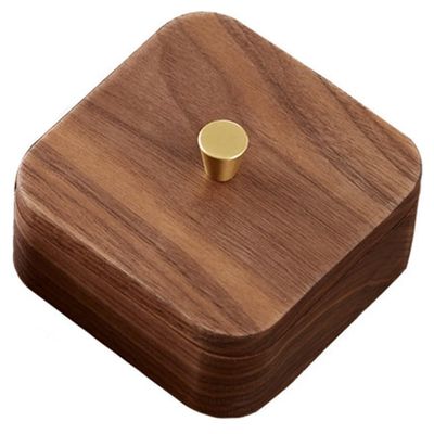 Fowecry Nordic Simple Black Walnut Dental Floss Box Home Personalized Box Easy to Use