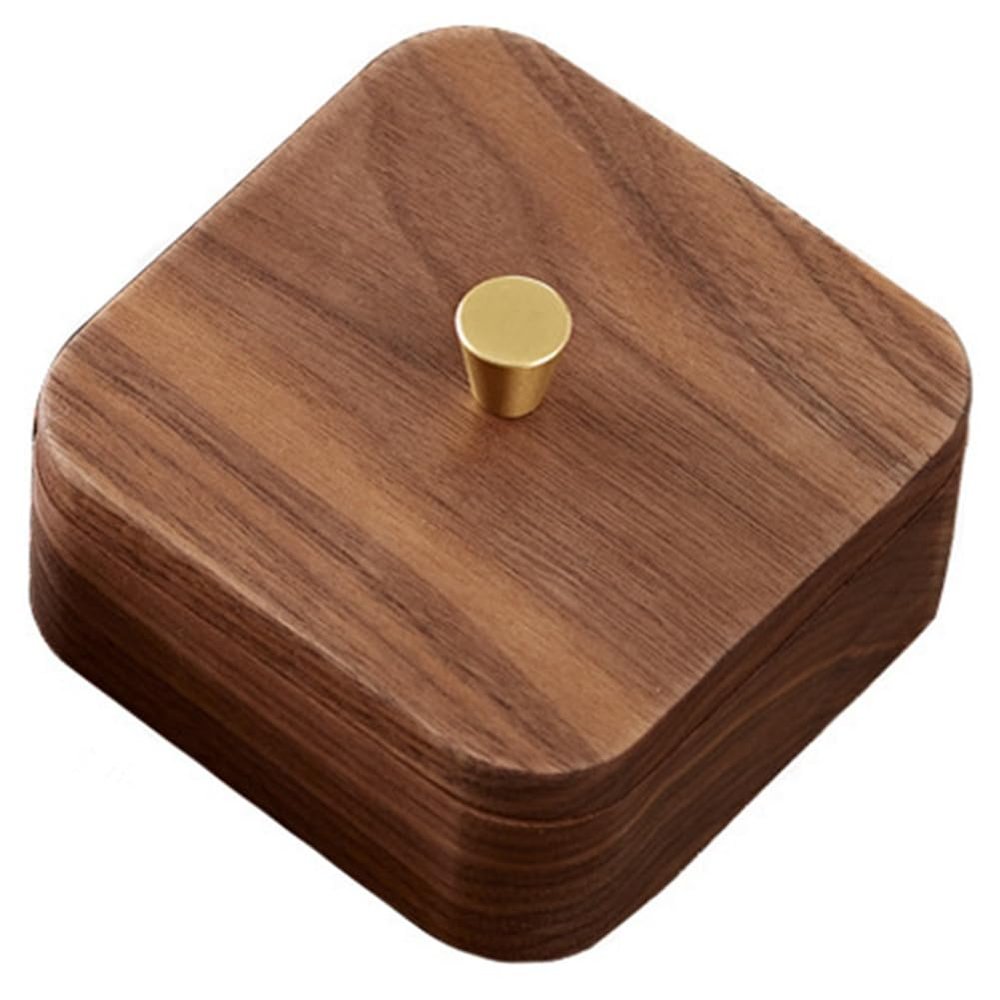 Fowecry Nordic Simple Black Walnut Dental Floss Box Home Personalized Box Easy to Use