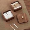 Fowecry Nordic Simple Black Walnut Dental Floss Box Home Personalized Box Easy to Use view 2
