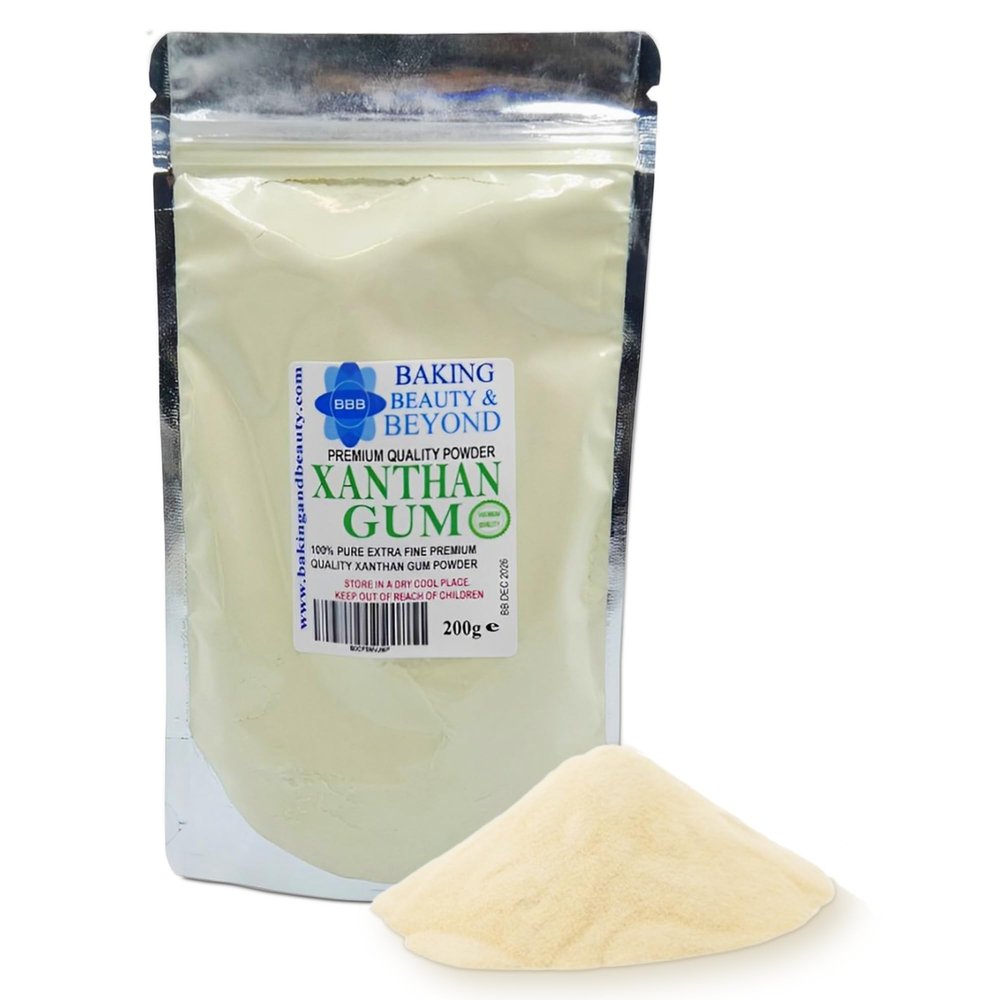 Baking Beauty and Beyond Premium Quality Pure Xanthan Gum Powder - Non-GMO Food Grade Extra Fine Powder Perfect for Making Sauces Soups Gluten Free Baking Ice Cream - 200g