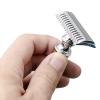 MYSUNBAR Razor Holder, Stainless Steel Shaving Brush Holder with Non-Slip Base, Creative Bamboo Shape Safety Razor Set view 2