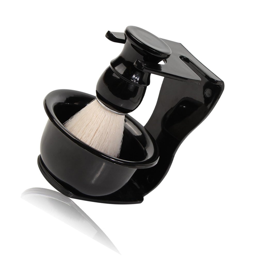 MYSUNBAR 3-in-1 Razor Set for Men, Safety Razor Stand + Imitation Badger Hair Shaving Brush + Shaving Bowl, Razor Holder Compatible
