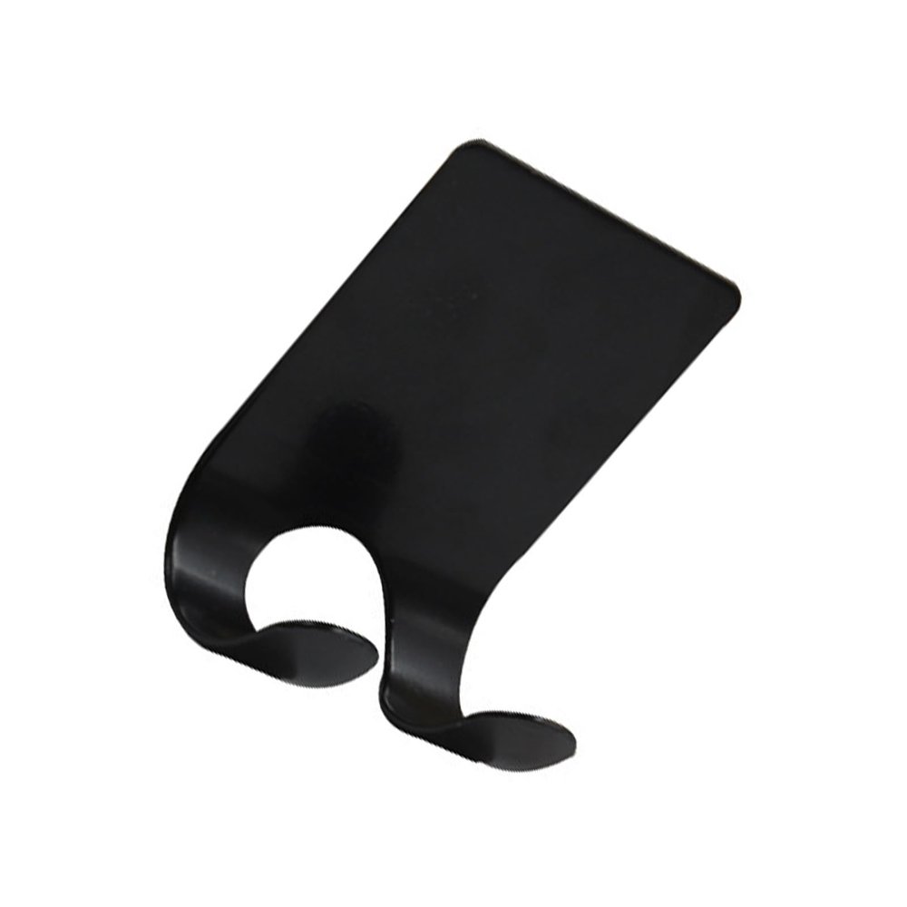 MYSUNBAR Pack of 2 Razor Holder Hooks, Wall Mounted Self-Adhesive No Drilling Shower Hooks, Black Stainless Steel Multi-Purpose Hooks