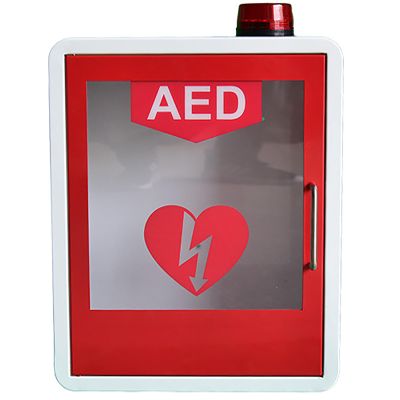 SXTYFBB AED Defibrillator Storage Cabinet,Wall-mounted Cardiac Defibrillation Alarm Box,With Alarm System,Double Switch Control,Fits Most AED Models, for Home Office