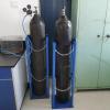 CHZDPP Steel Cylinder Tank Rack with Protective Chain & Fixing Screws, Floor Mount Cylinder Bracket, Gas Cylinder Fixed Shelf for Laboratory Factory(Blue (2 pcs),10.6inch/27cm) view 1